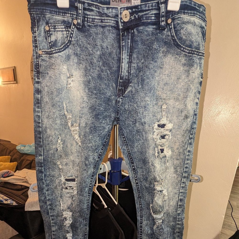DENOM Comfort Fit Men's Ripped Jeans